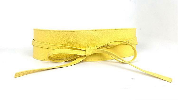 Wide belt without buckle yellow one size