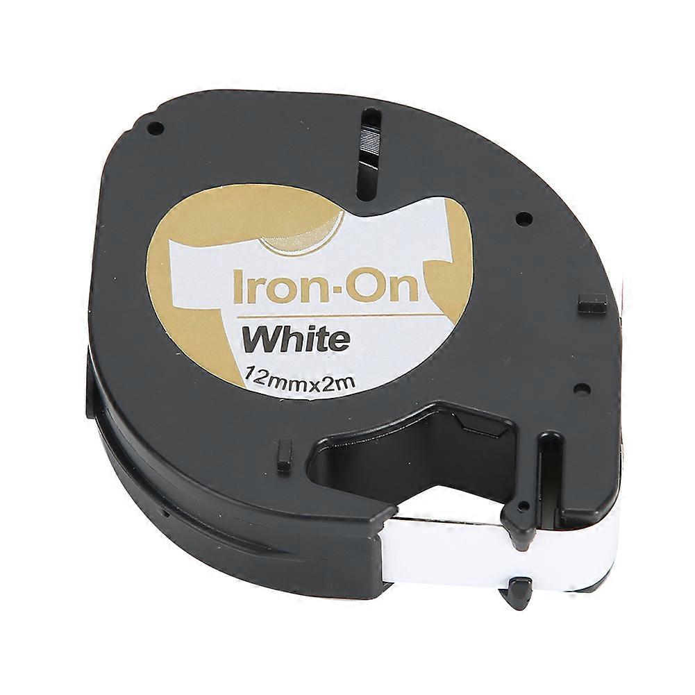 Print Label Tape Fabric Ironing Ribbon Black on White for Dymo Labeling Machine 12mmx2meter