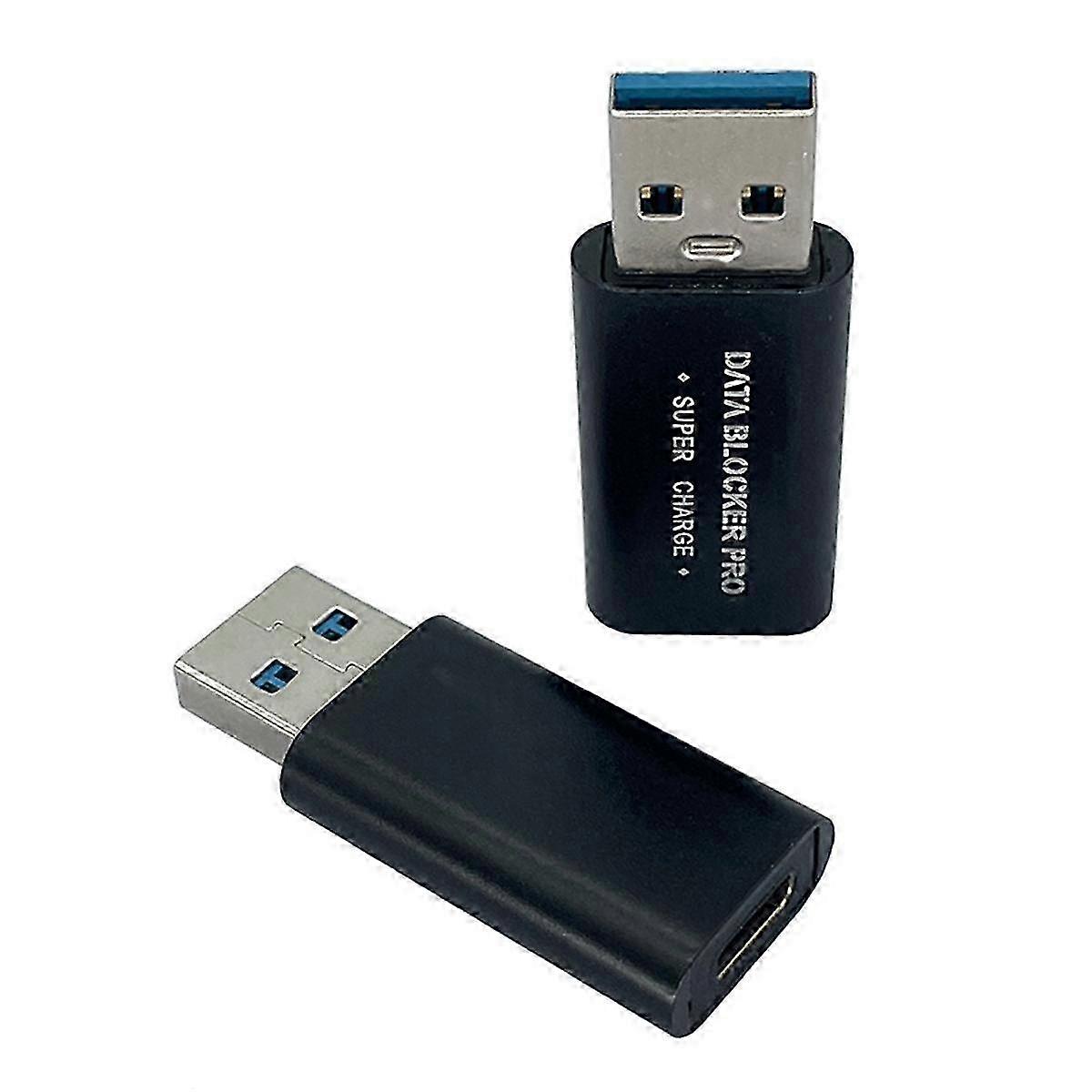 2Pcs USB Data Blocker USB-C to USB-A Data Blocker Protect Against Juice Jacking Support Quick Charge Stop Data Theft