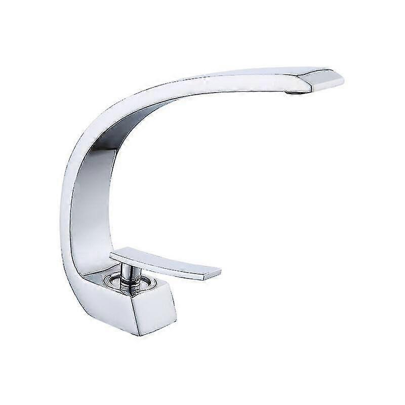 Chrome Bathroom Sink Faucet With Supply Hose, Unique Design Single Hole Basin
