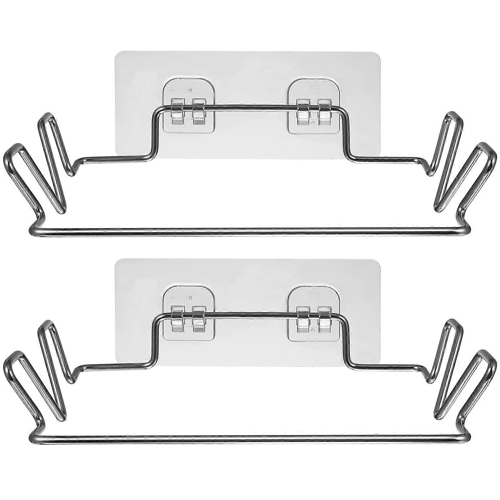 2 Sets Stainless Steel Trash Bag Racks Multi-functional Hangers Storage ...