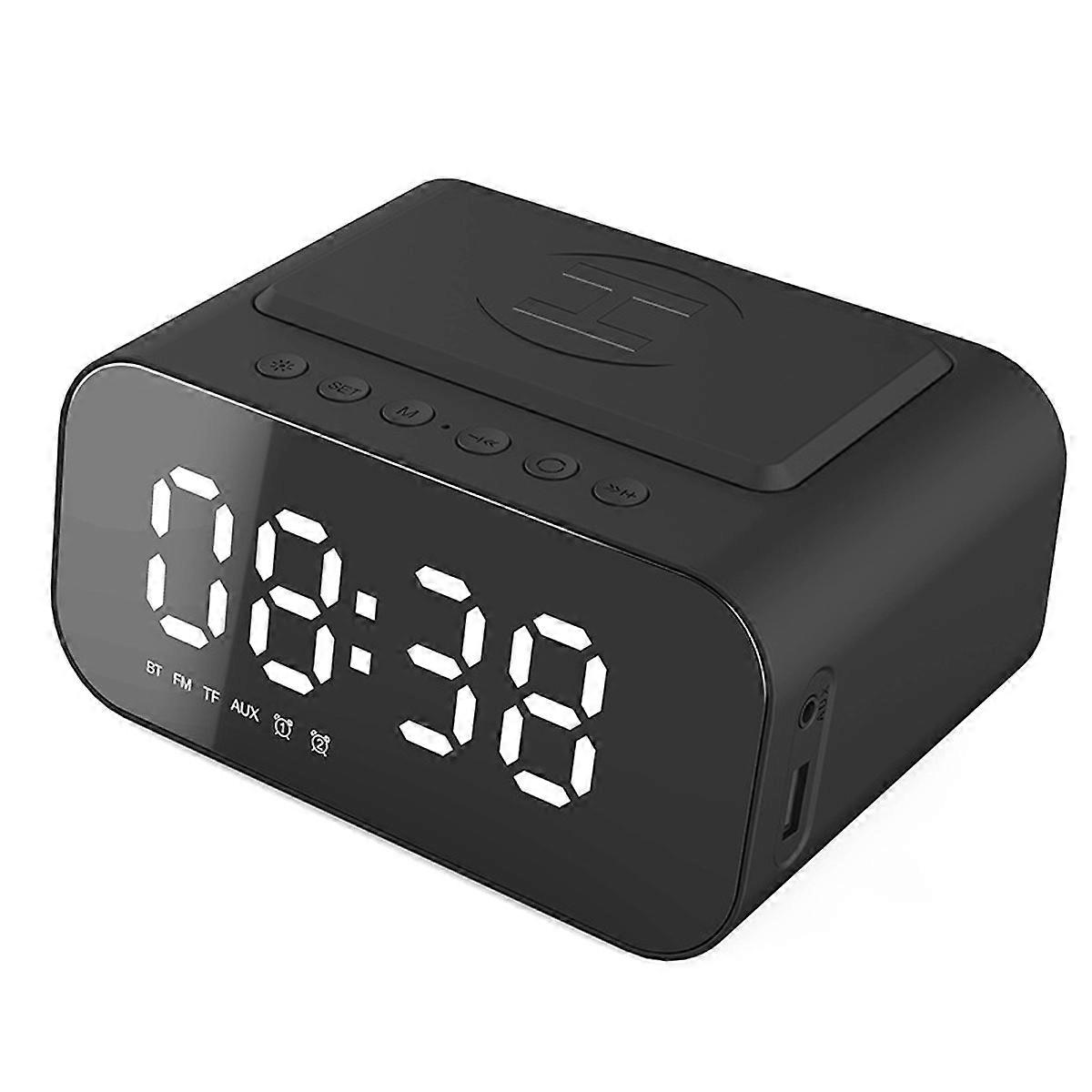 KXJ-3 in 1 Digital Alarm Clock Wireless Charging, LED Charger Speaker, Bluetooth Speaker with LED Display, Clock Alarm Power Bank Speaker for Home, Of
