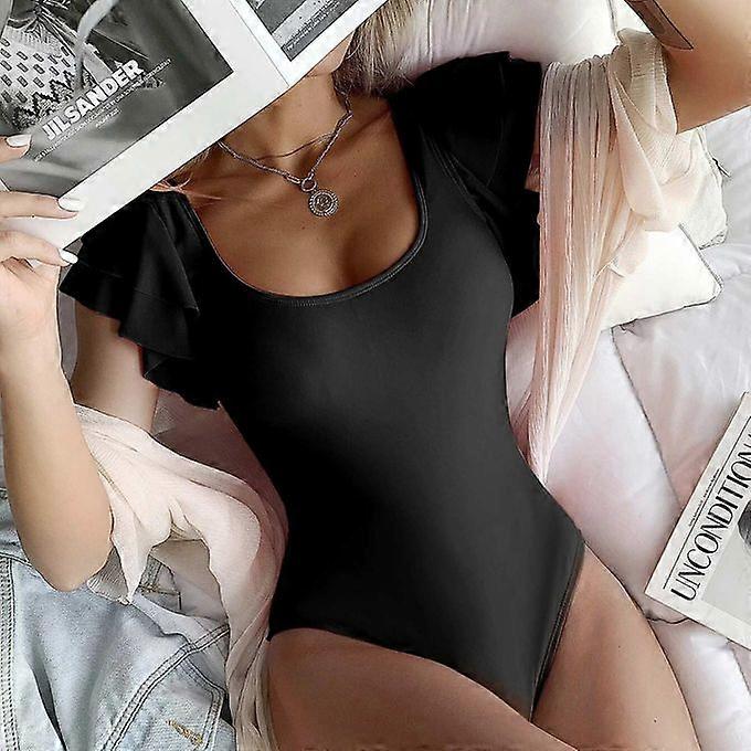 Dames mode Slanke Sexy Effen Kleur Deep V Sexy Backless Eendelig Badpak