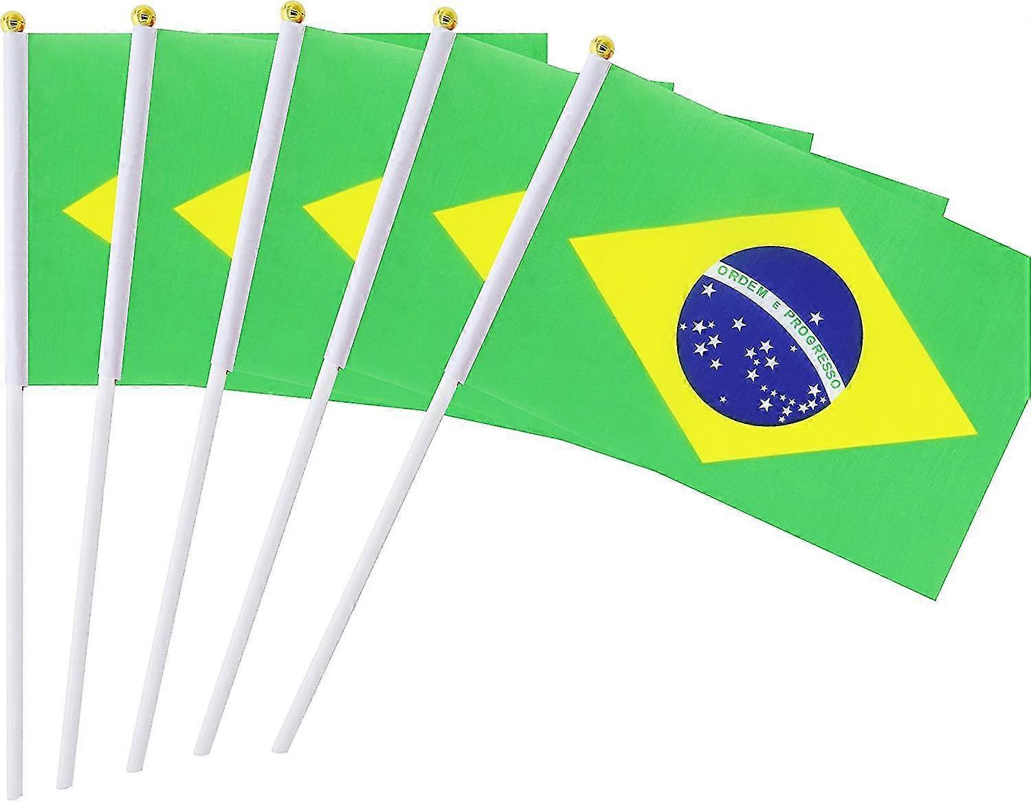 25 Pack Hand Held Small Mini Flag Brazil