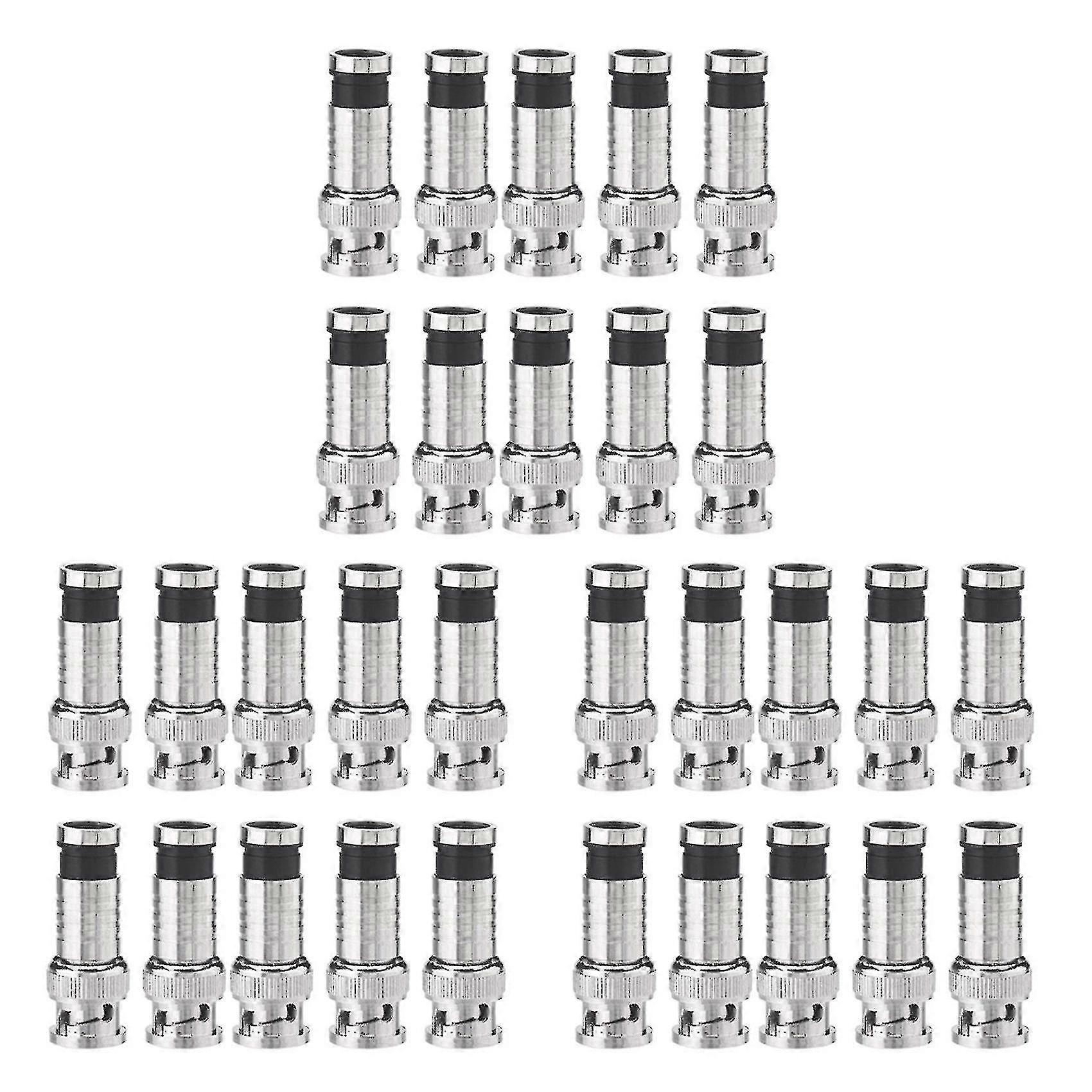 30 Pcs Bnc Compression Connector For Coax Rg59 Cable Cctv Cameras