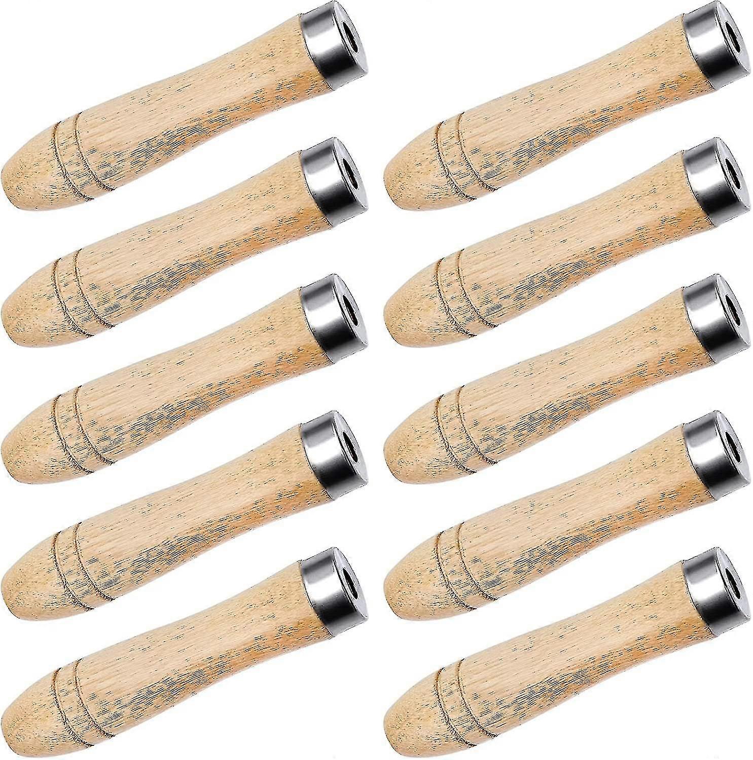 Wooden File Handle, Safety File Handle With Metal Safety Ring For Handle Replacement File Cutting Tool Hardwood File Handle Garage Woodworking Carpent