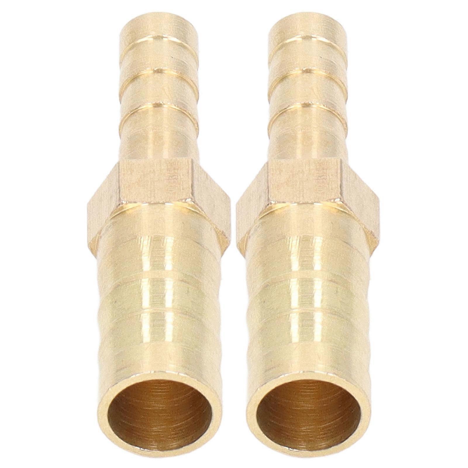 2 Pcs Barbed Fitting Splicer Brass Hose Barb Reducer Hex Reducing Barbed Connector 10mm(3/8in) to 6mm(1/4in)