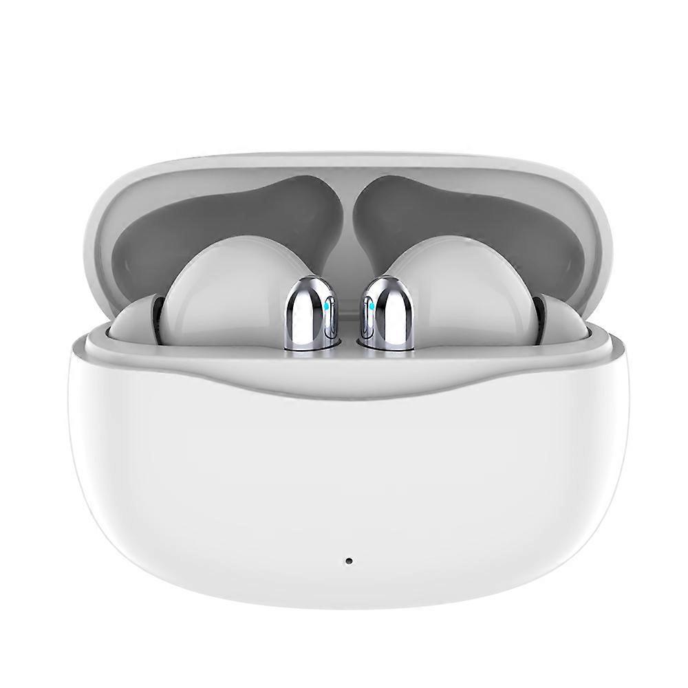 J66 Bluetooth True Wireless ANC ENC TWS Stereo Earbuds MicroIn-Ear White