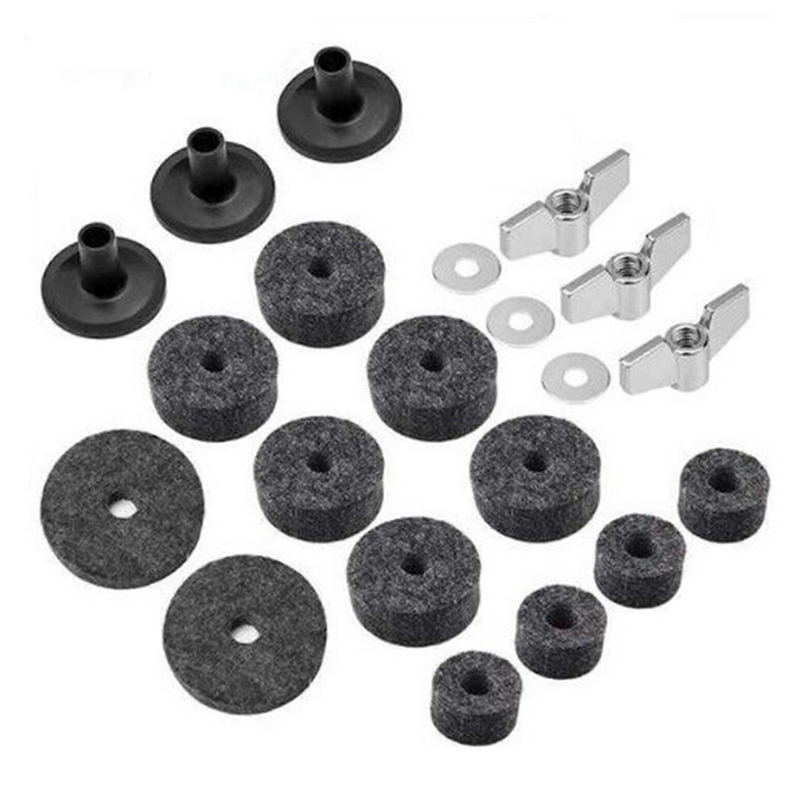 21Pcs Cymbal Accessories Cymbal Stand Sleeves Cymbal Felts with Cymbal Washer & Base Wing Nuts for Drum Set