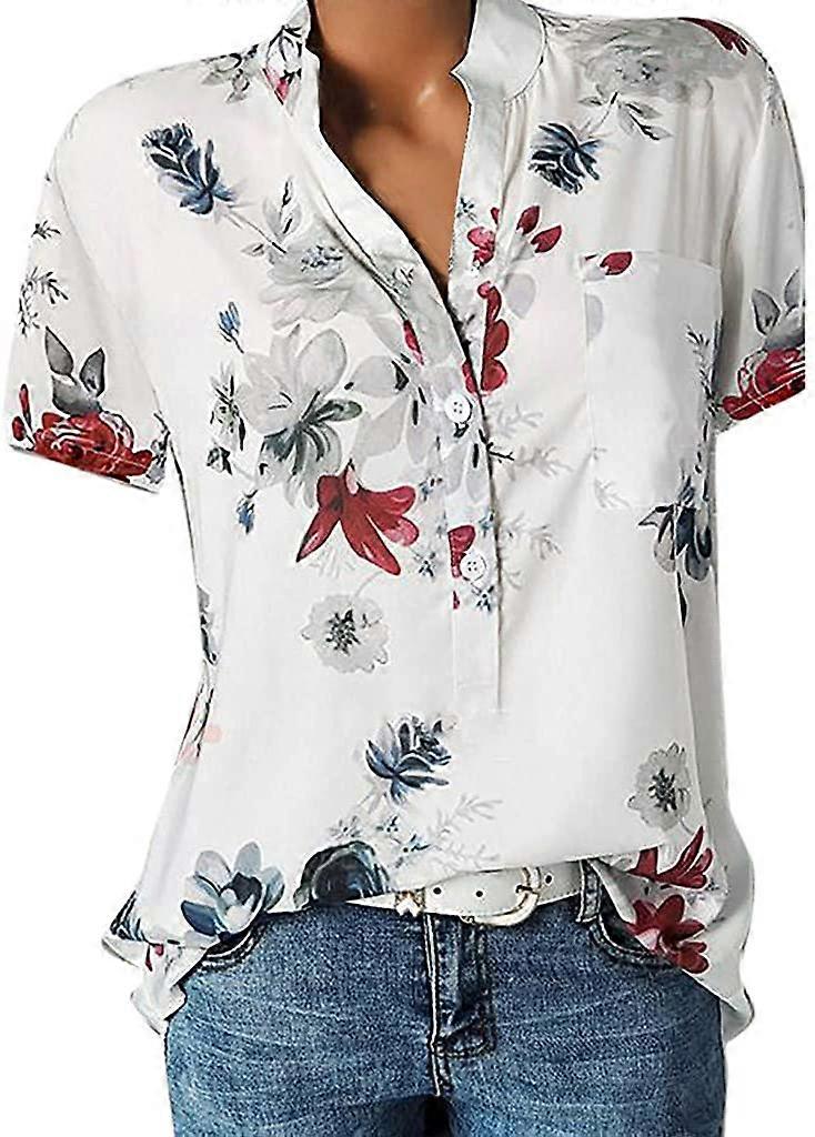 Blomstertoppe til kvinder 2023 Button Down Mode Casual Lang/Kortærmet Skjorte Bluse