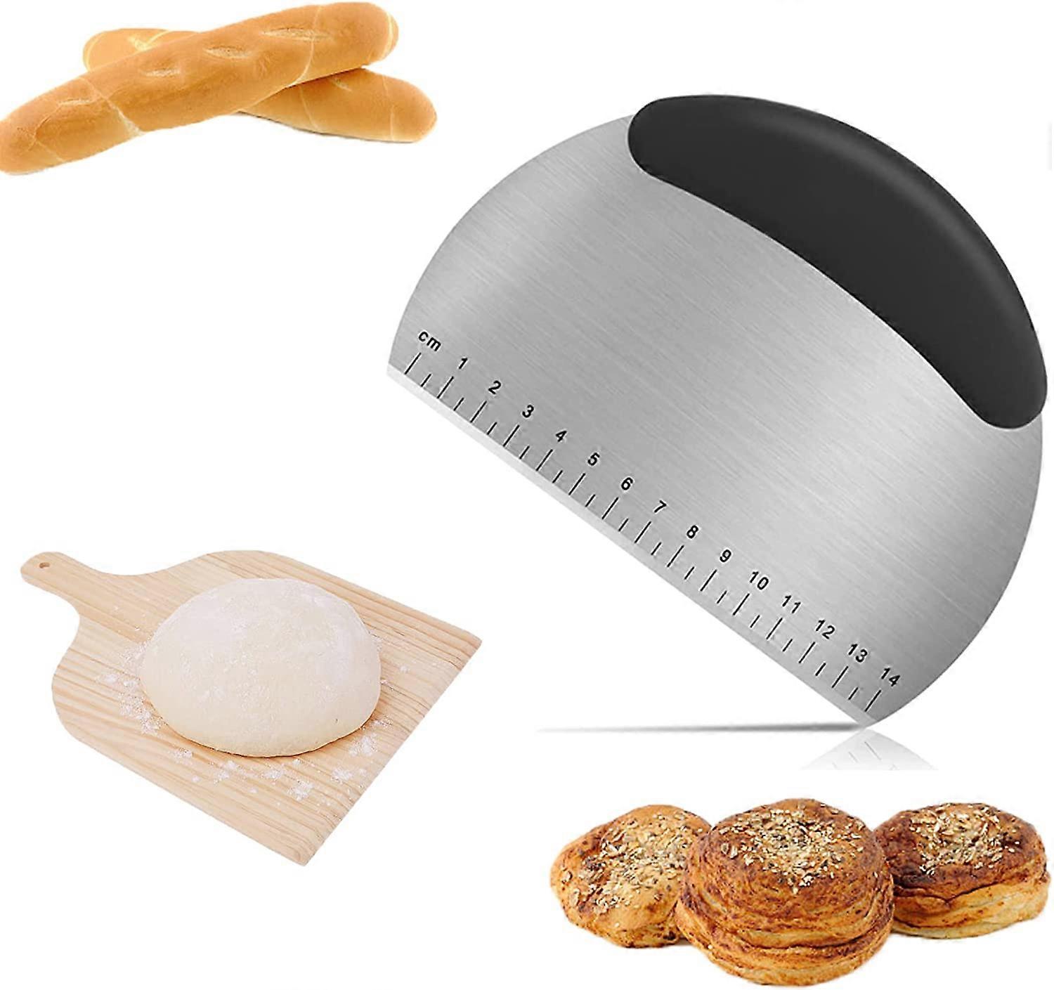 ZK- Stainless Steel Scraper With Scale Multifunctional Dough Knife Scraper For Cutting Bread Dough