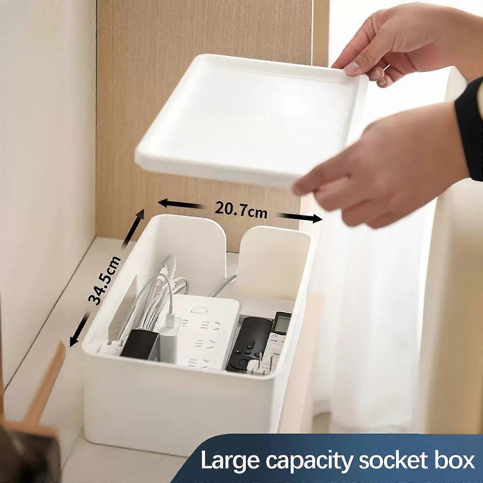 Remote Control Socket Storage Box With Cover Side U-shaped Opening Storage Box Desktop Organizing Storage Box FLYE242876