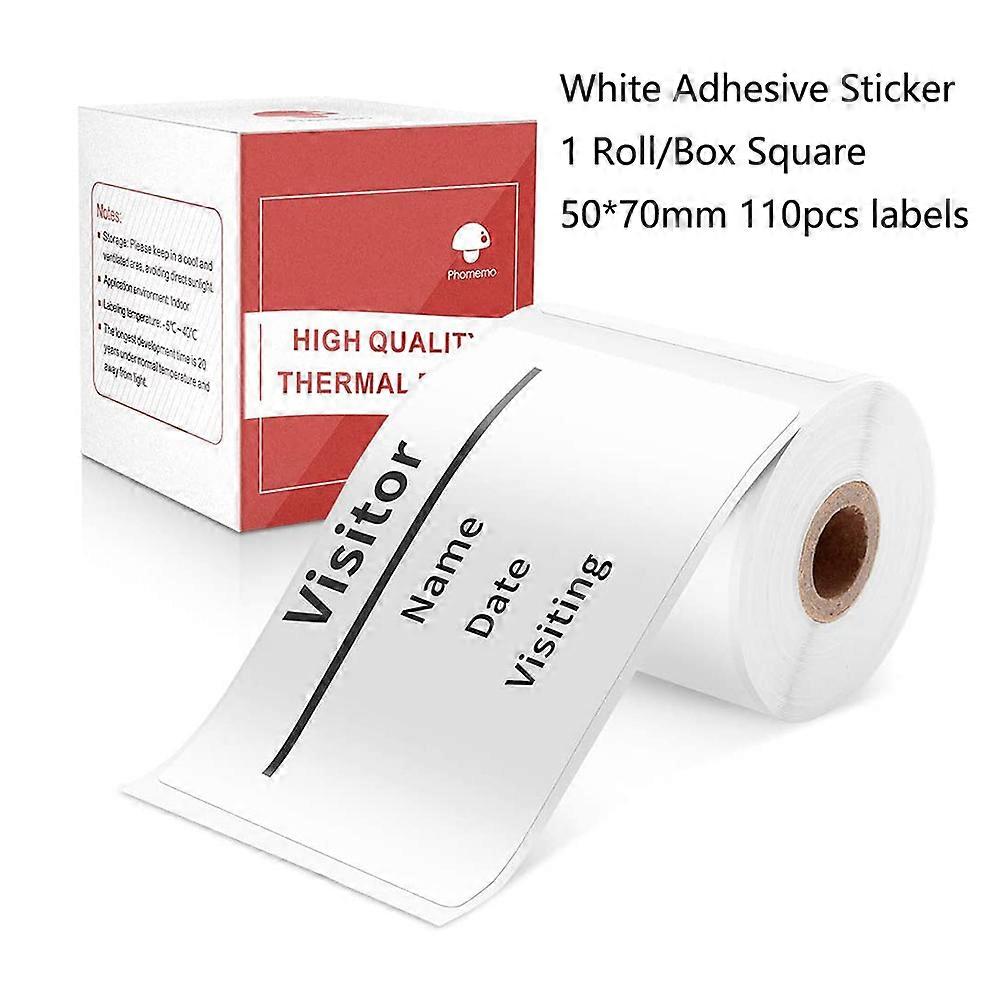 Phomemo Multi-Purpose Square Self-Adhesive Label for Phomemo M110/M200 Label Printer Width 20-50mm Labels/Roll