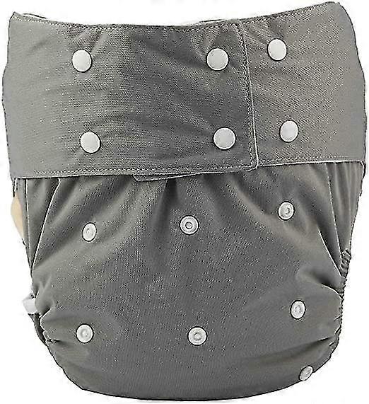 Wabjtam Adult Cloth Diaper Cover Nappy Reusable Washable Adjustable For Disability Incontinence Persongrey