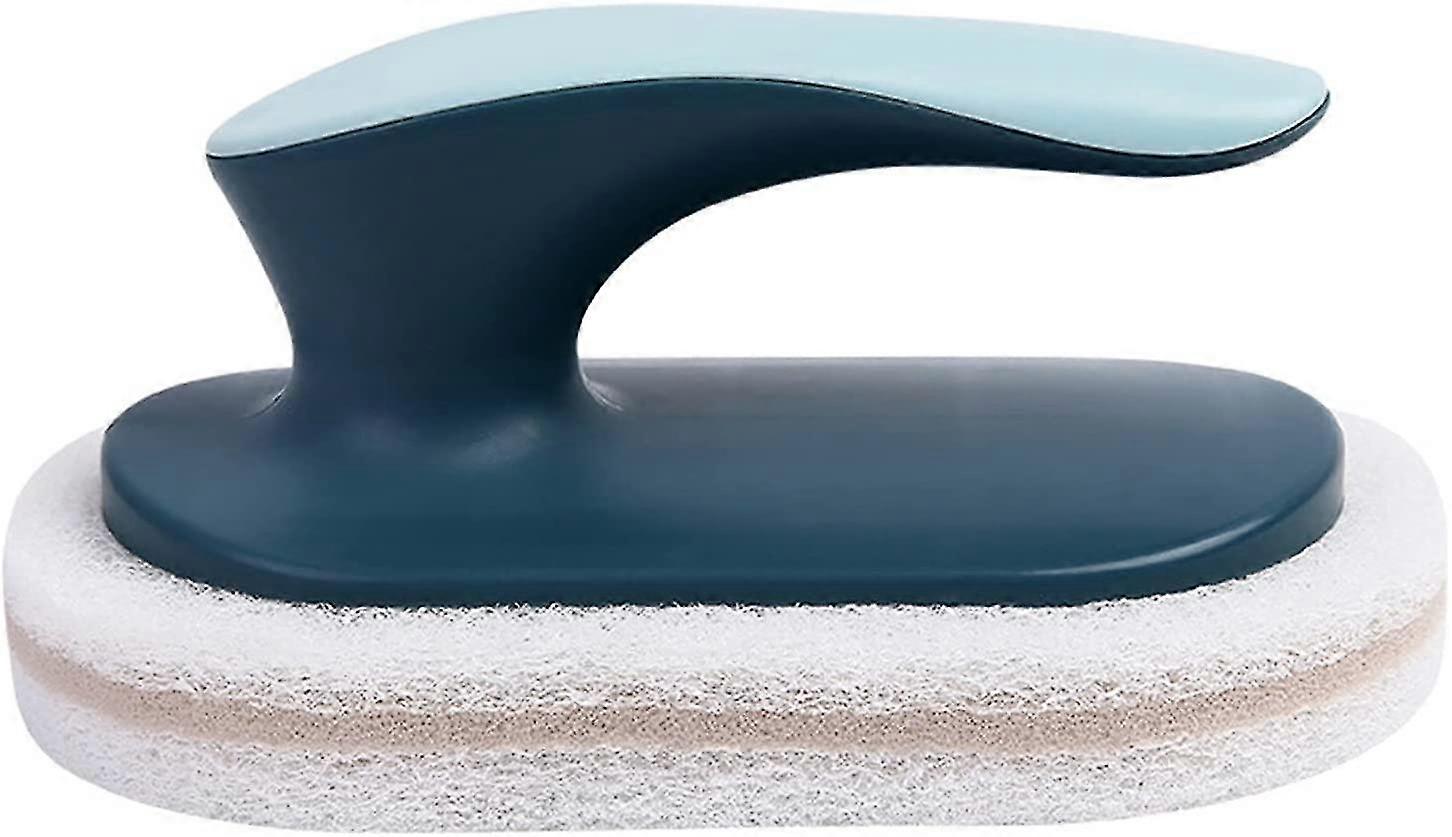 Household Cleaning Brush With Handle Plastic Sponge Scraping Sponge Multi-function Sponge Brush Powerful Sponge Quick Cleaning Decontamination Brush B