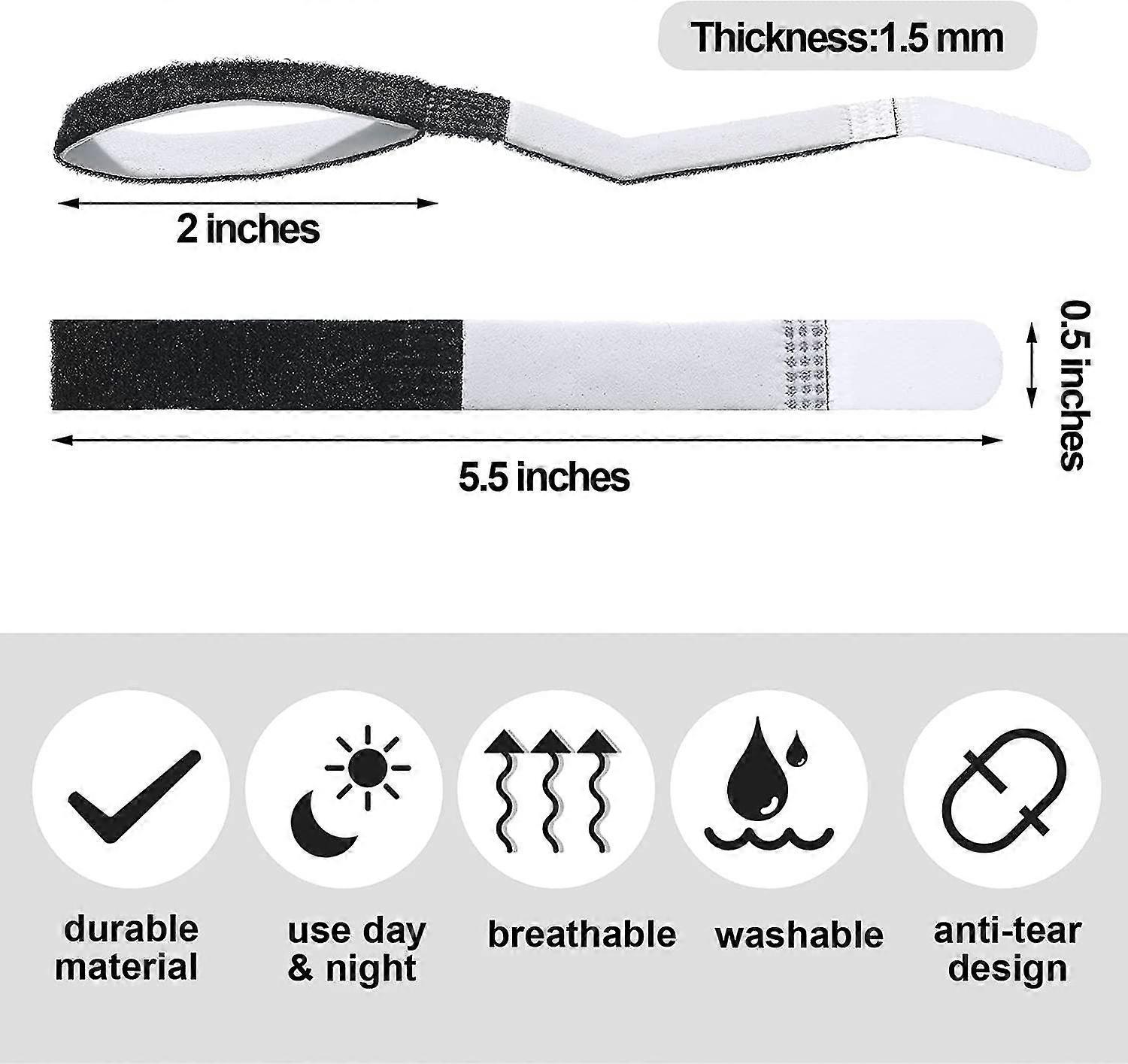 10pcs Buddy Tape Finger Straps No Slip Hook Loop Finger Splints, Reusable Fabric Buddy Wraps For Broken Toes