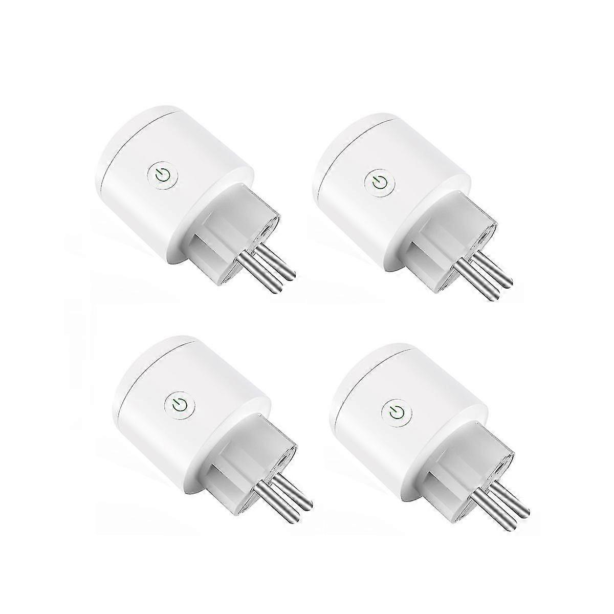 4pcs 16a Tuya Wifi Plug Smart Wireless Timer Sockets Voice Control Works+smartlife For Google Assis