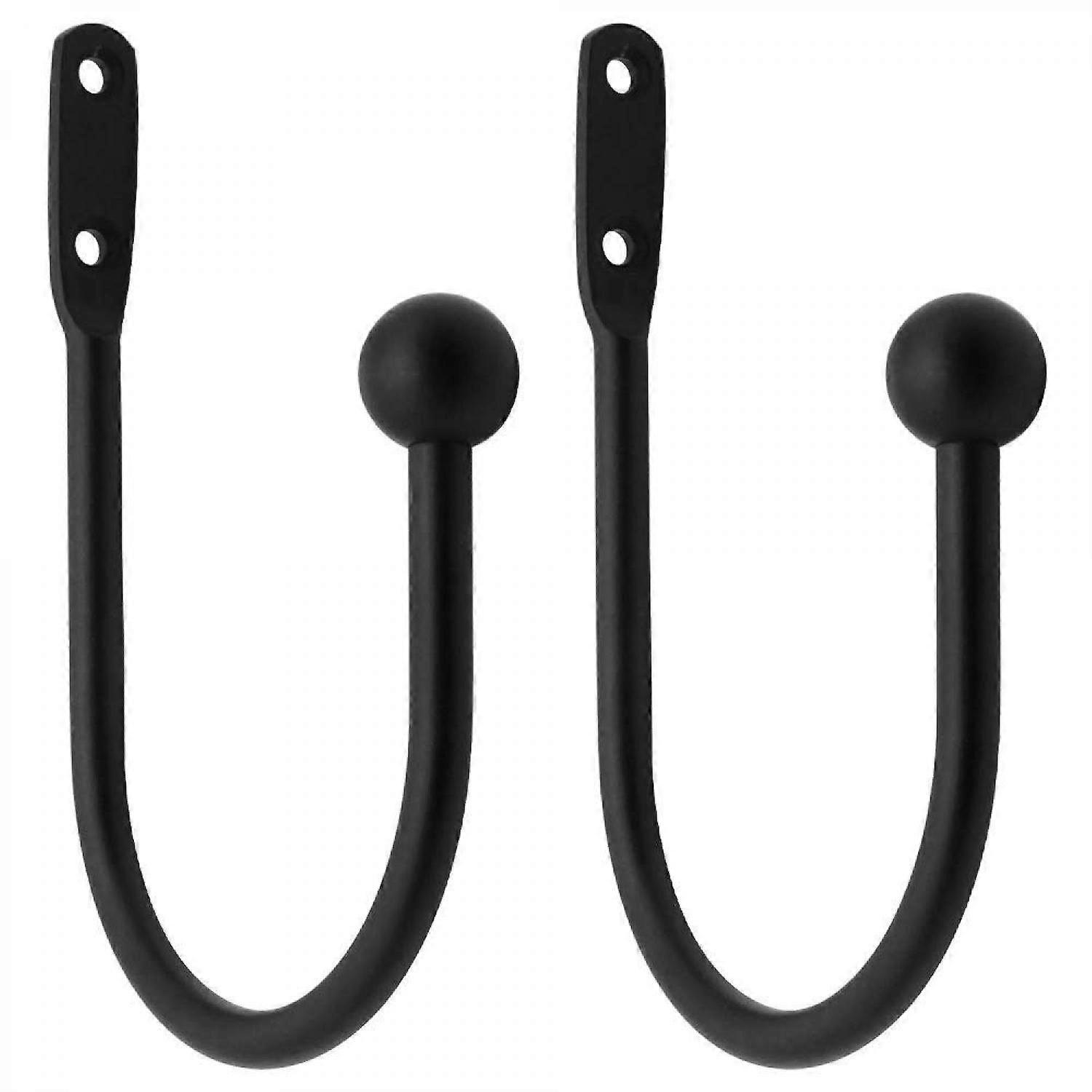 Pack of 2 black curtain brackets