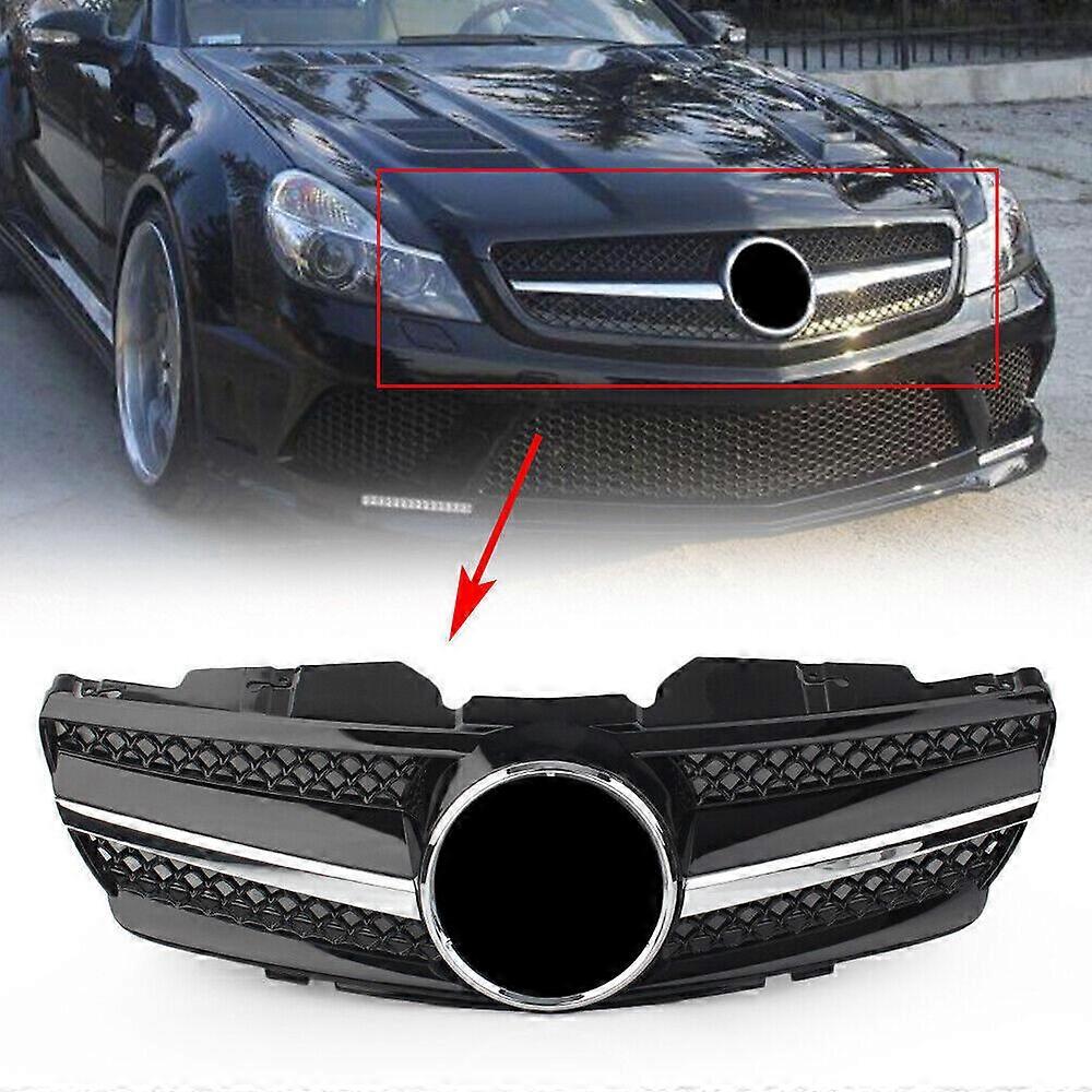 Mesh Front Bumper Grille Honeycombe Style For MERCEDES SL-Class R230 2003-2006