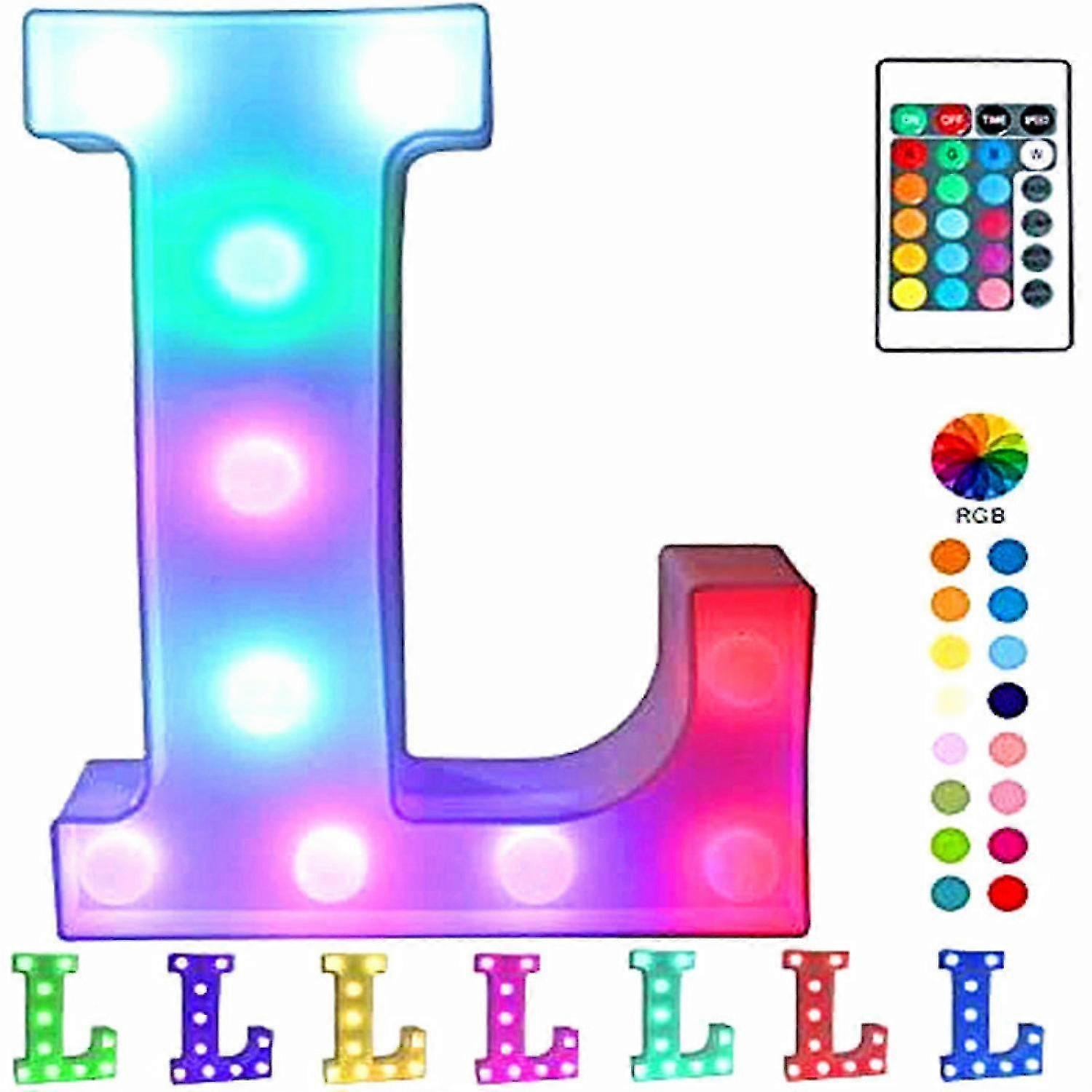 Diode électroluminescente colorée Checkbox Lettres Lumières avec télécommande Allumer la case à cocher Signe Party Bar Lettres avec lumières Décoration Maison -- Multi