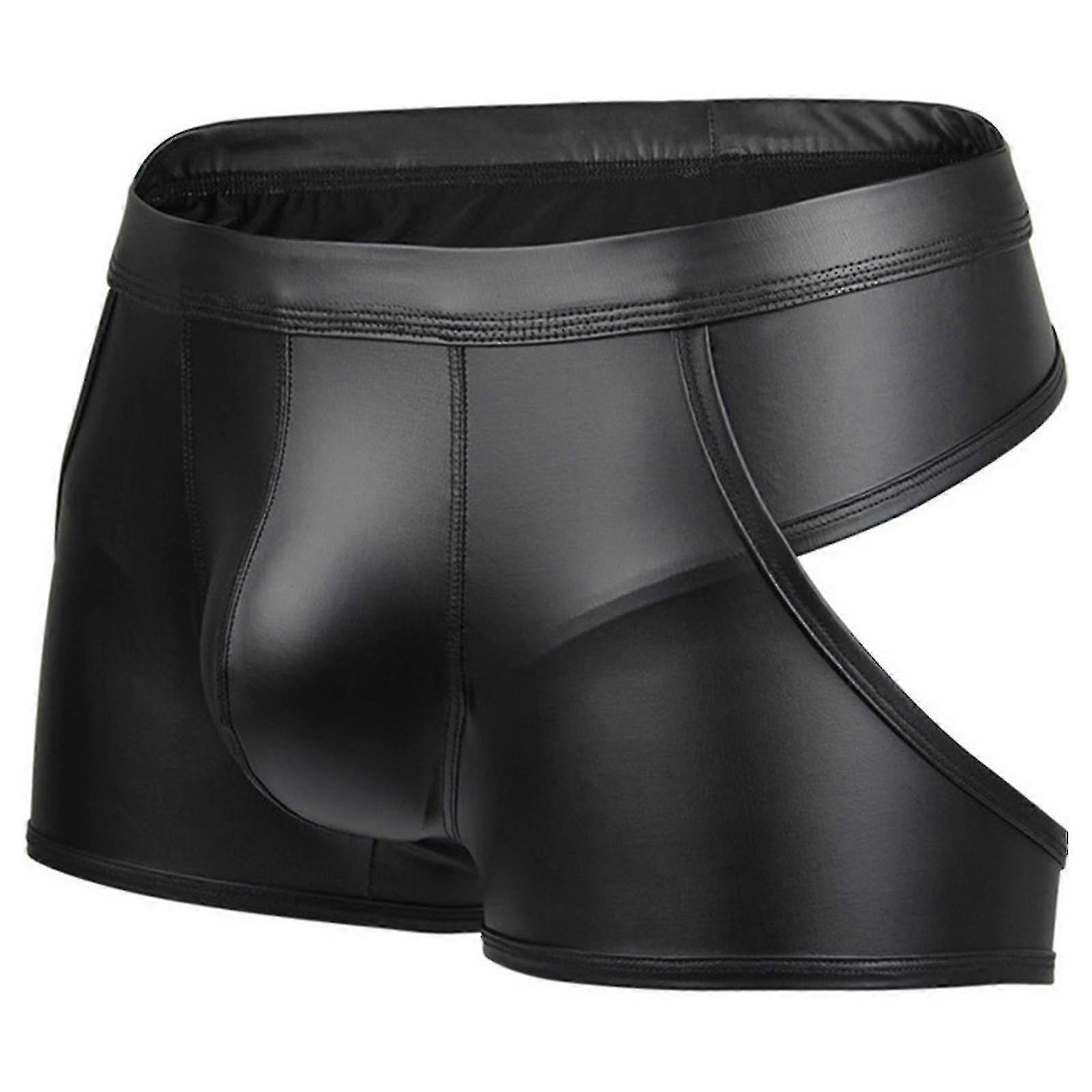 Männer Sexy String Kunstleder Dessous Slips Unterwäsche Boxer Shorts Slips String