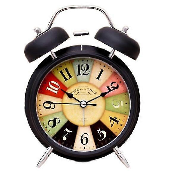 4インチベル目覚まし時計クリエイティブクラシックシンプルサイレント学生ラウドダブルベル鳴りベルクロック