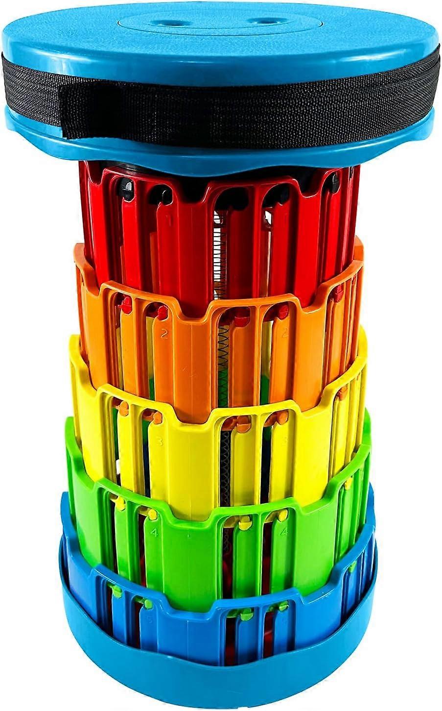 BlueSecond Generation Retractable Stool, Portable Folding Stool, Camping Stool, Telescopic Folding Stool, for Fishing BBQ Indoor Activities