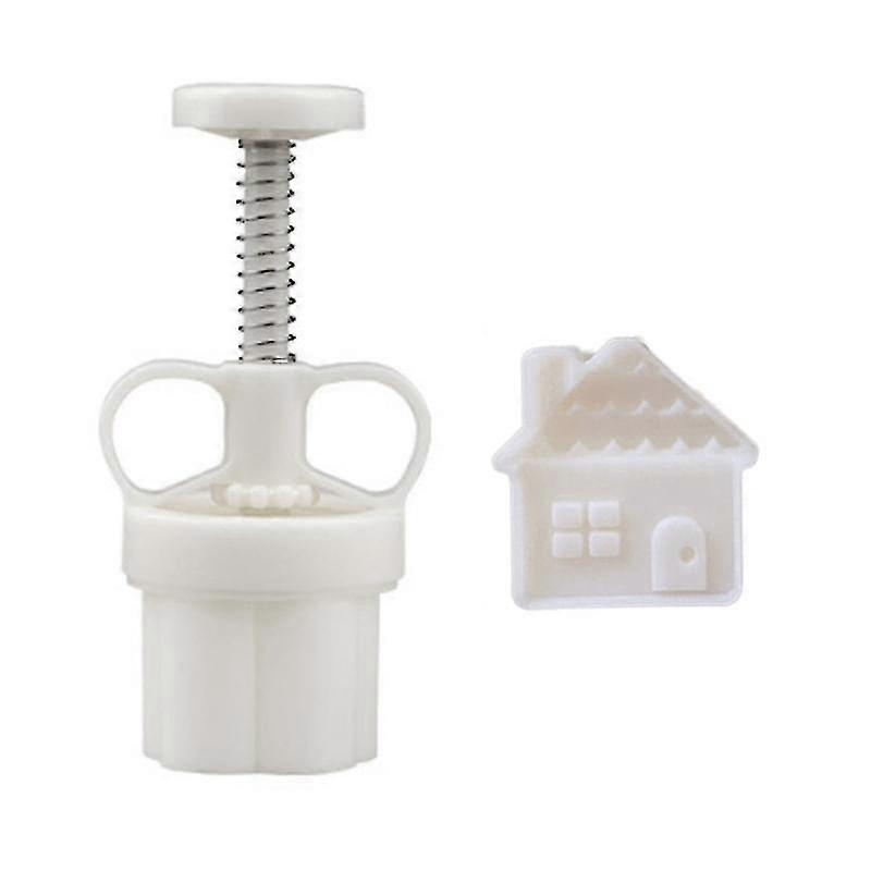 Little-house Shape Cookie Stamp Mooncake Maker Mould Thickness Adjustable Gift