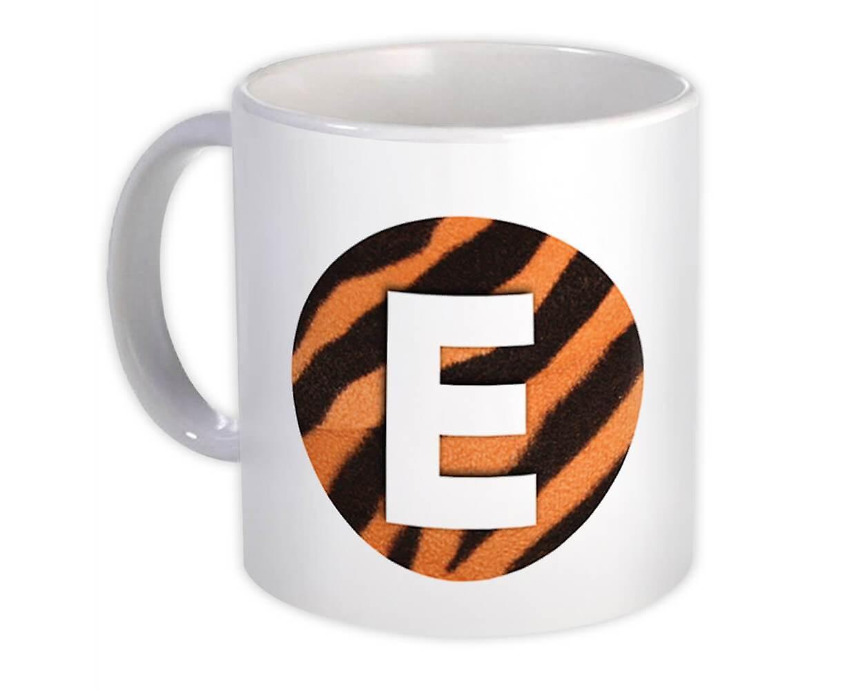 Gift Mug: Monogram Letter E Tiger