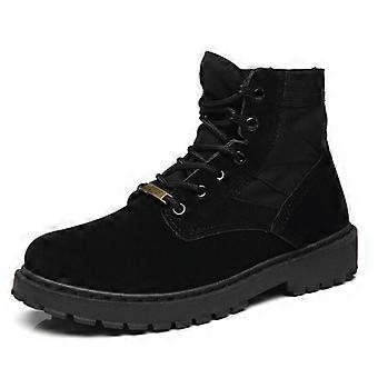 Men Fashion Desert Boots High Top Lace-up Round Toe Winter Hiking Outdoor Shoes