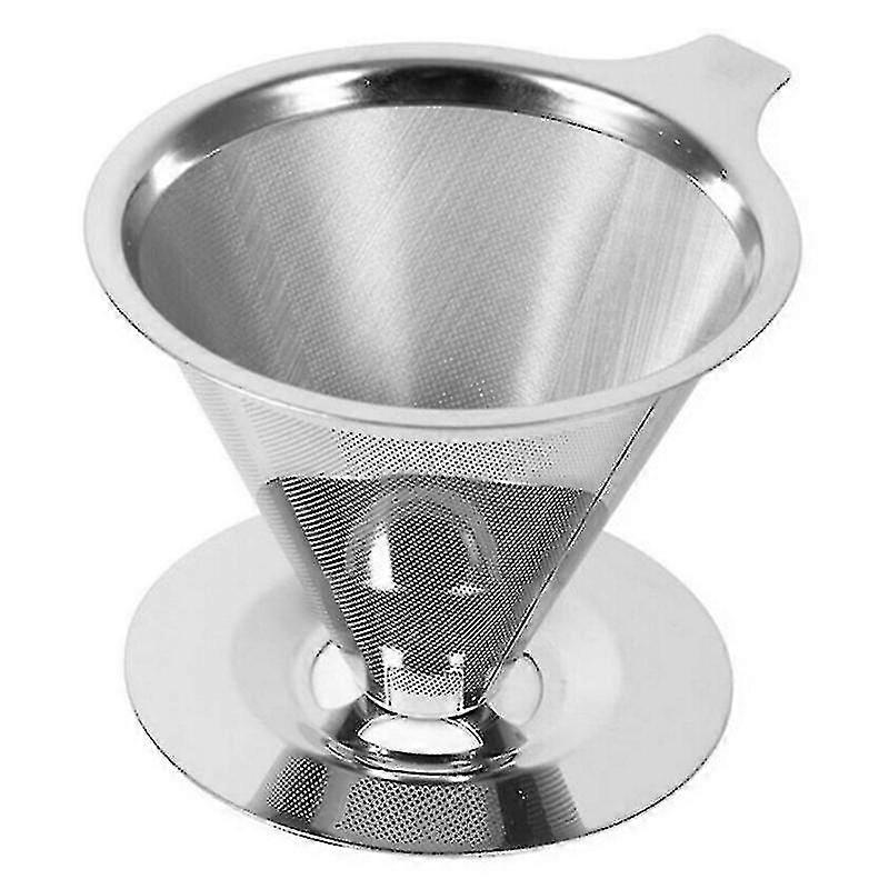 Stainless Steel Pour Over Coffee Dripper Double Layer Mesh Filter Cup Stand Universal Reusable Fine PXCL