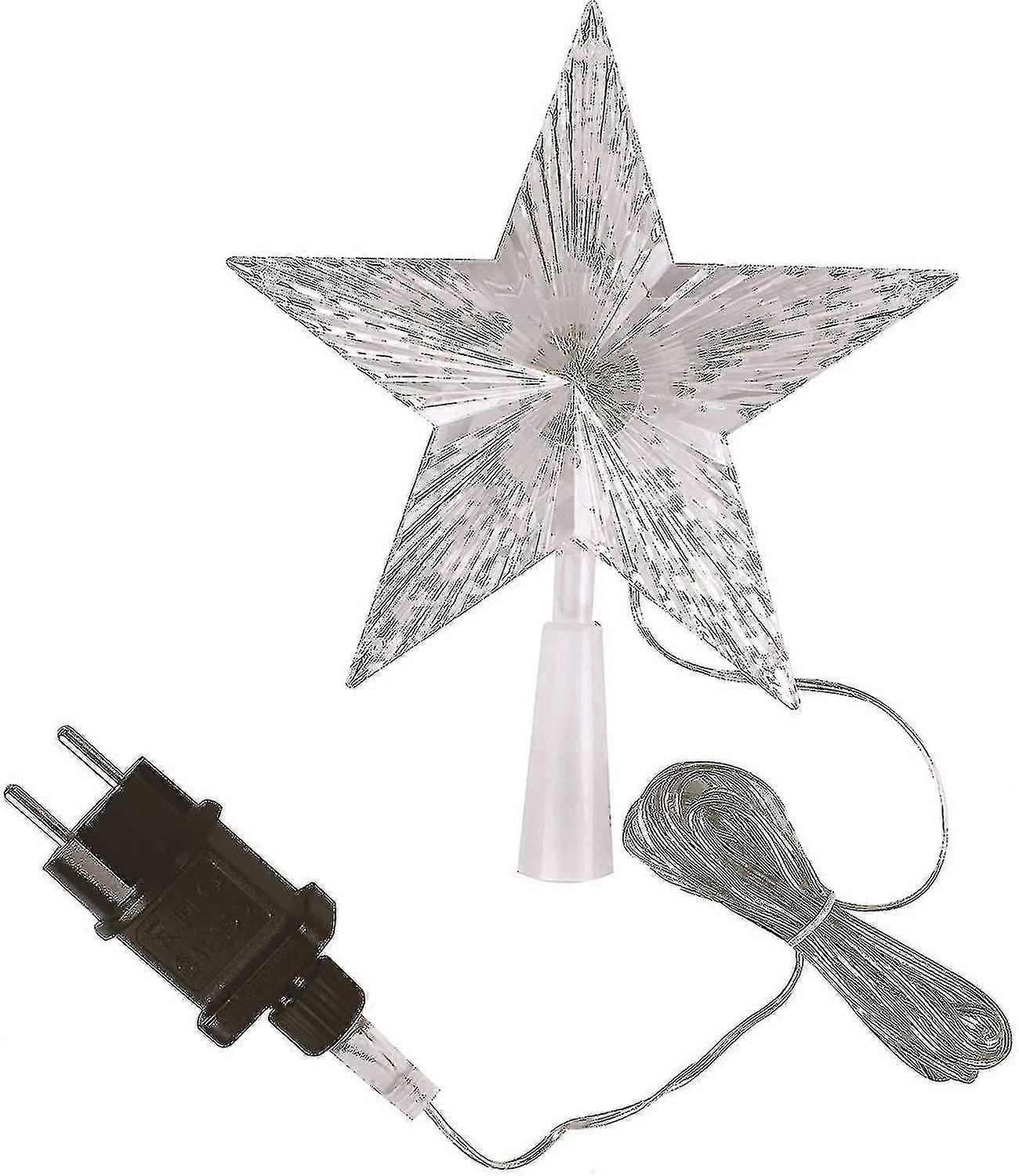 クリスマスツリートップ（電源プラグ付きLED10個付き） - 温白色のイルミネーション付きクリスマスツリートップ - クリスマスツリーのスタートップ