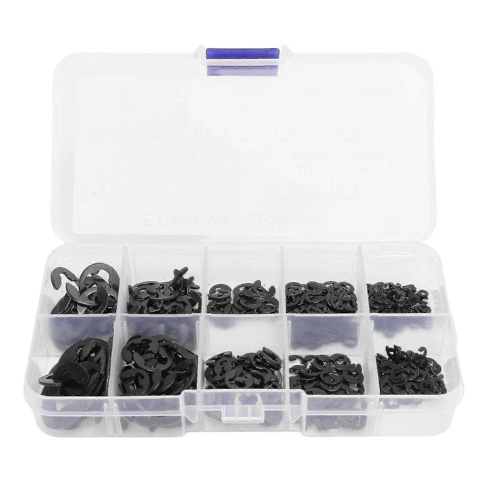 580Pcs Stainless Steel E Circlip Washer Set with Storage Box