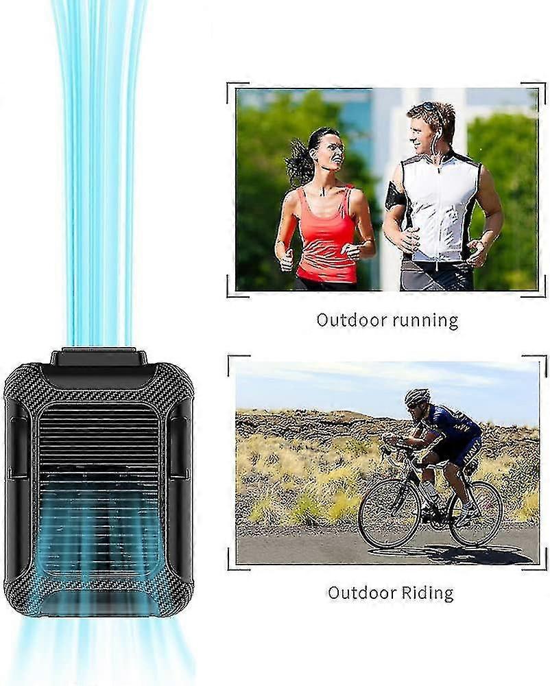 מאוורר קליפס מותניים נייד, מאוורר קירור אישי ומאוורר שרשרת USB, 3 מהירויות, מאוורר חגורת זרימת אוויר חזקה 5100 סל"ד לעבודות חוץ, חווה, טיולים KR