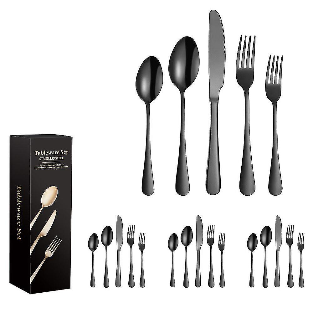 20pcs Flatware Cutlery Tableware Set Stainless Steel Knife Fork Spoon Utensils With Gift Box