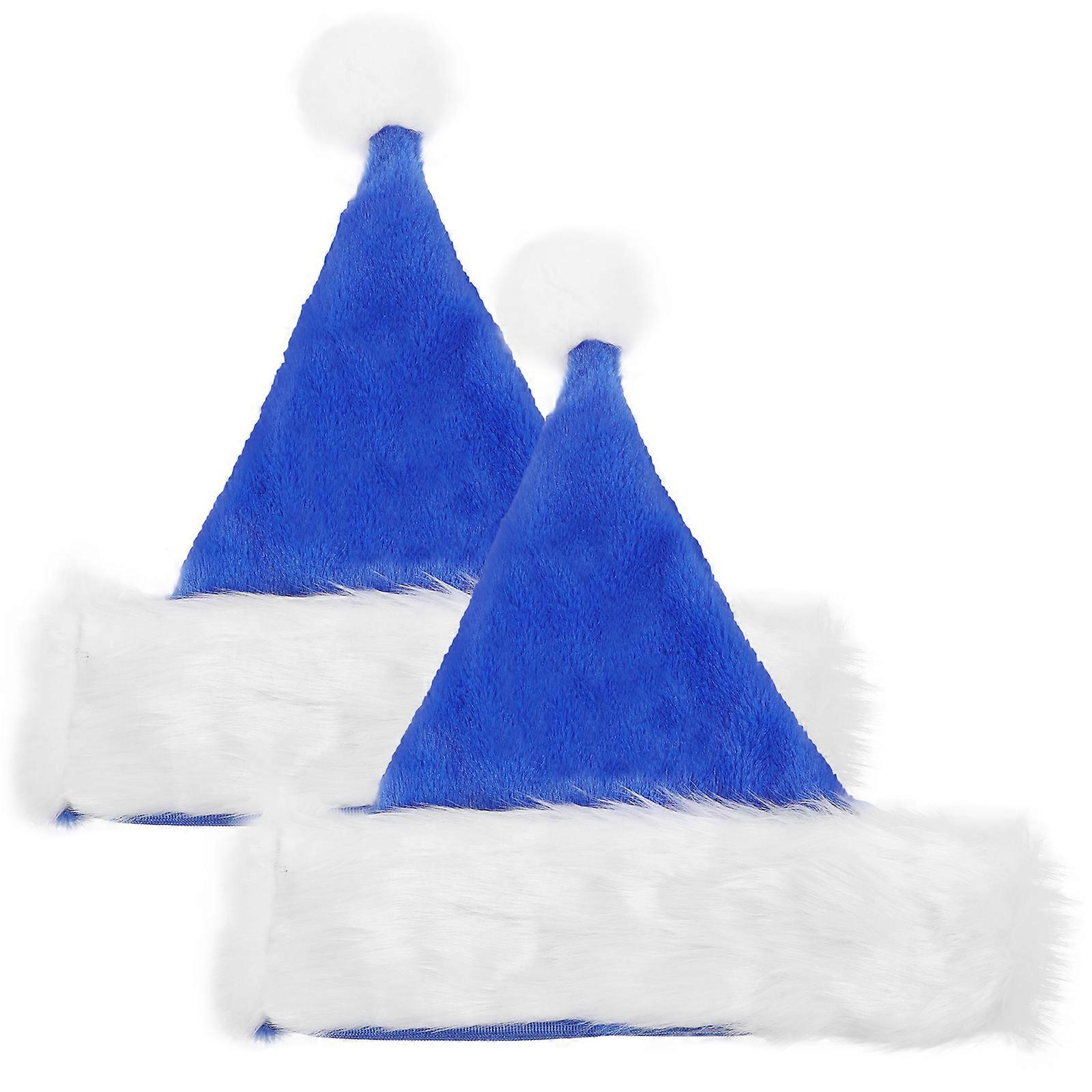 2pcs Santa Hats Soft Christmas Hats Adult Xmas Hats Comfortable Christmas Hats