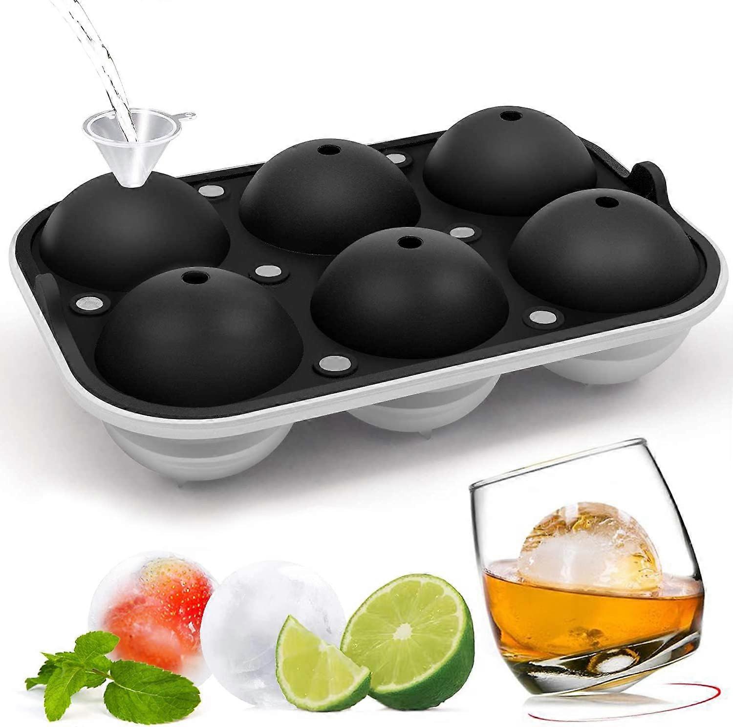 Silicone Ice Cube Mold, Ice Cube Tray, 2.5 Inch Spherical Ice Cube Tray, 6 BPA