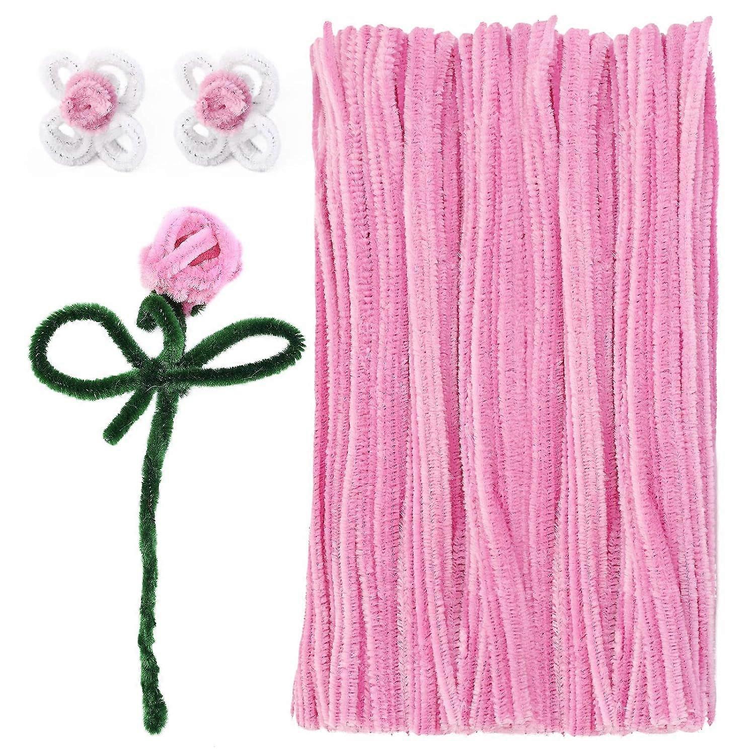 100 Pieces Pipe Cleaners,Solid Color Craft Pipe Cleaners, Chenille Stem Set