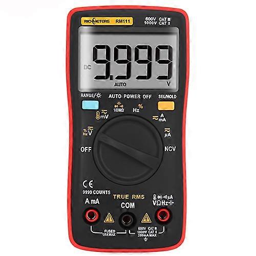 RM111 Digital Multimeter Auto Range 9999 Counts 100M Ohm Temperature AC/DC Voltage Ammeter Current Meter Tester True Rms