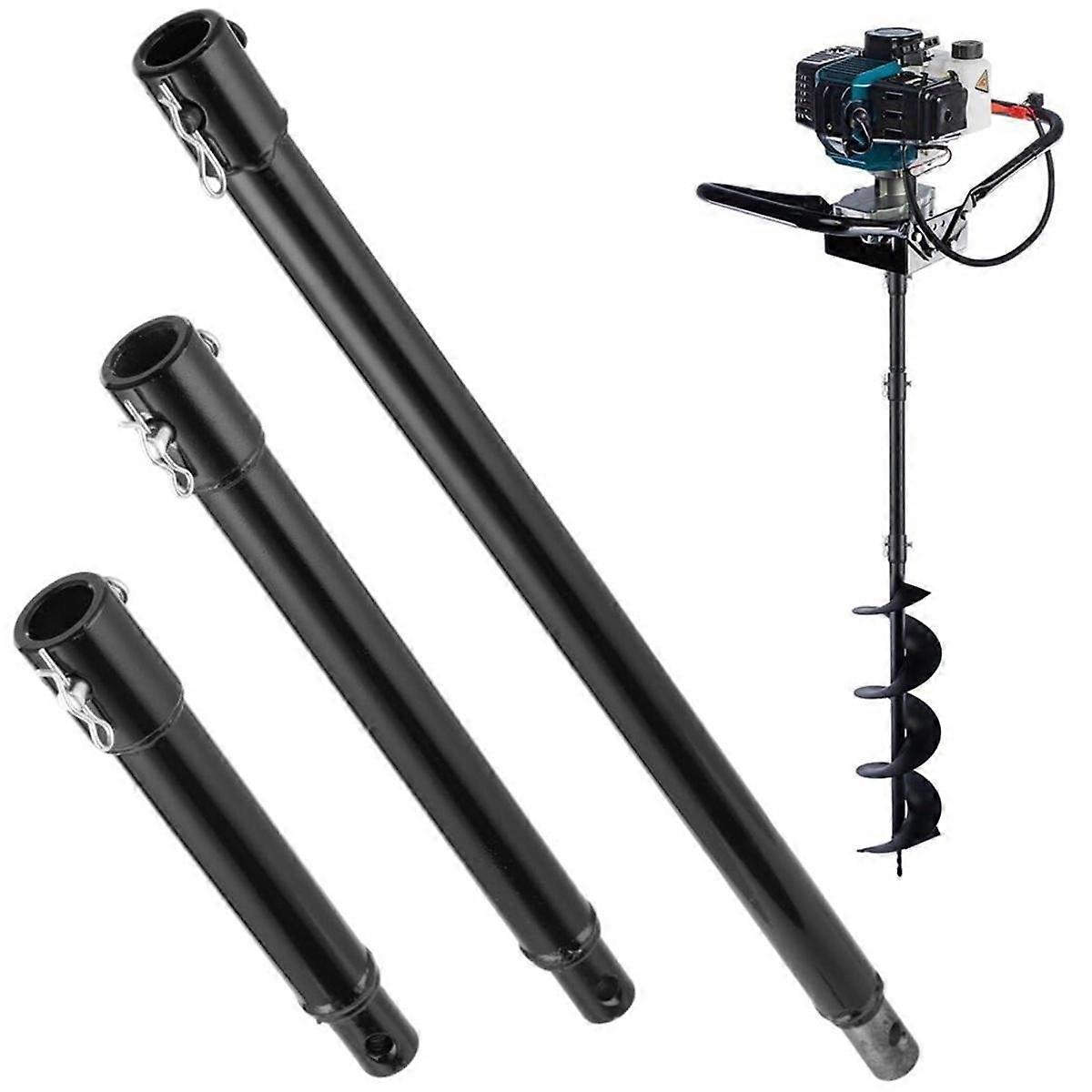 3PCS Extension Drill Bits, 3/4In Shaft Earth Drill Bit Extension, Garden Spiral Hole Drill Bit Extension Rod