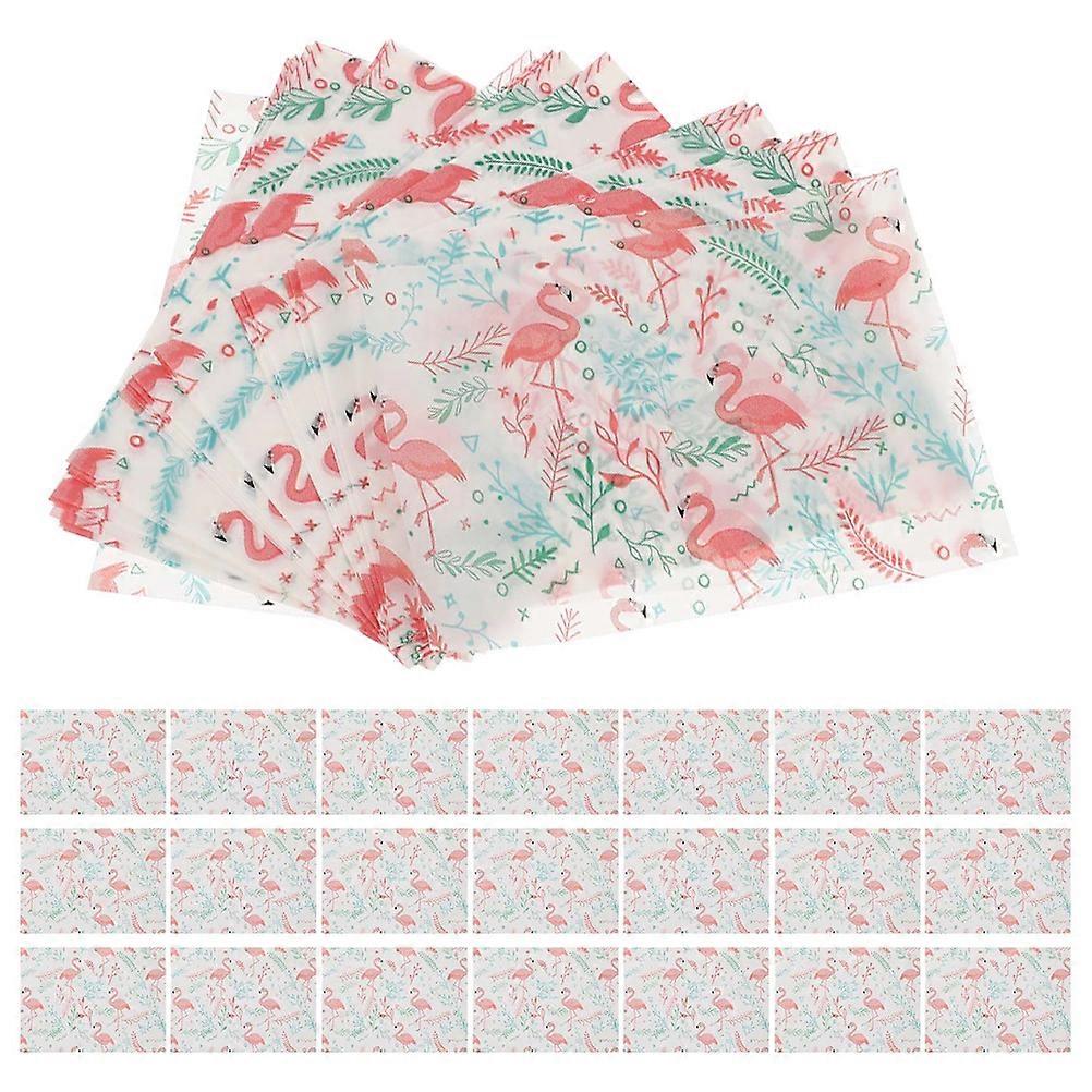 200 Sheets of Nougat Candy Wrappers Flamingo Pattern Food Packing Paper Candy Paper Wraps