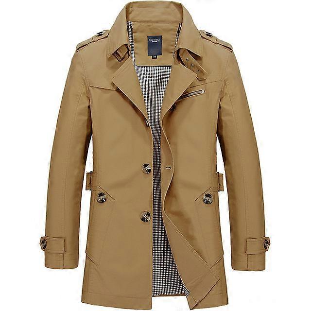 Spring Autumn Trench Coat Men Jackets Casual Outwear Windbreaker Jacket Slim Lapel Long Coats Large Size 5XL