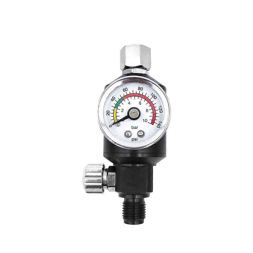 0-140PSI 1/4 Inch Pneumatic Sprays Machine Pressure Regulator Air Filter with Gauge Sprays Machine Control Valves Air Flows Adjusting Control Tool