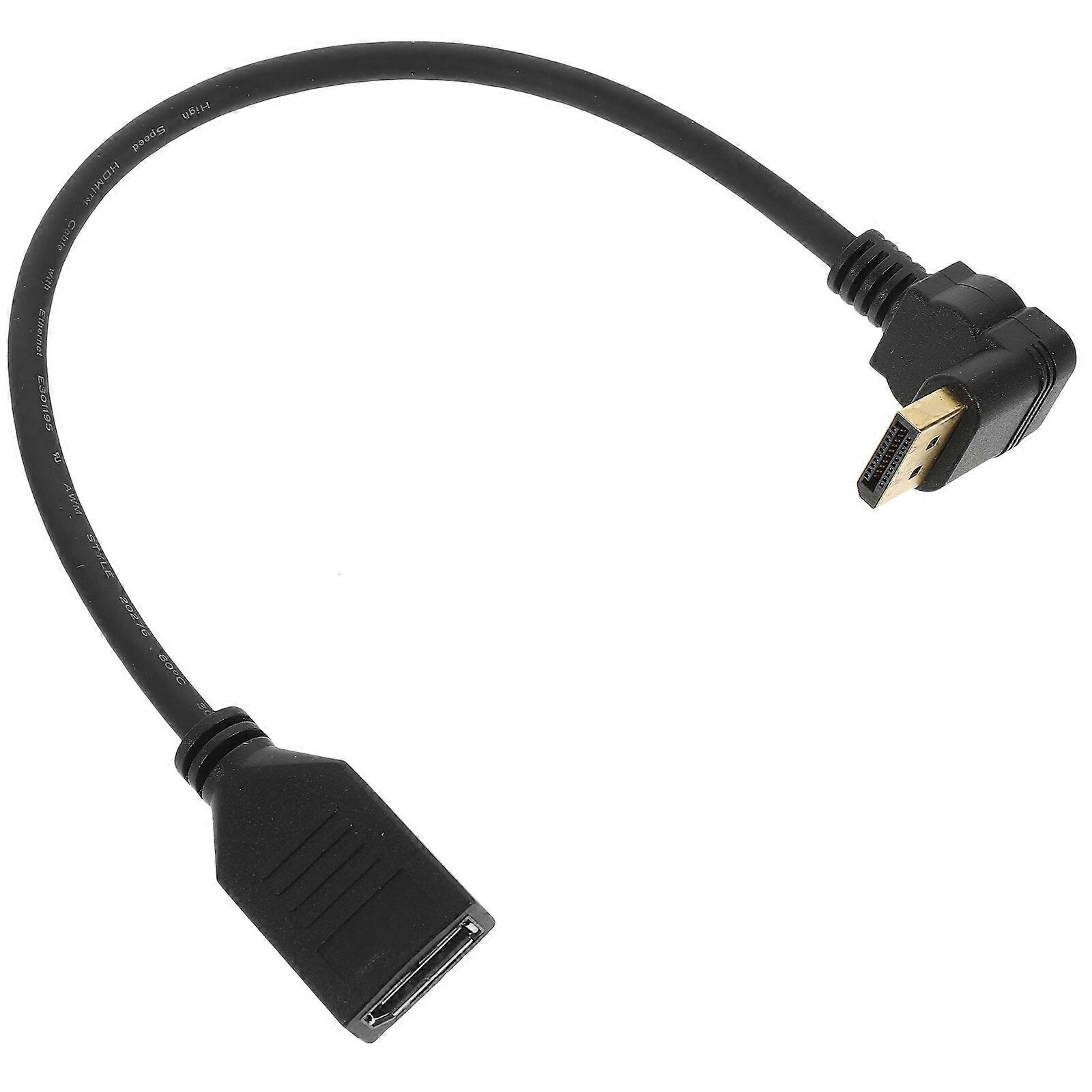 Display Port Adapter 1.2 Male To Female Cord Angled Display Port Converter