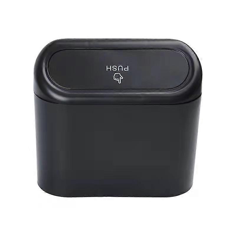 Car Trash Bin Hanging Vehicle Garbage Dust Case Storage Box Black Abs Square Pressing Type Trash Can Auto Interior Accessories