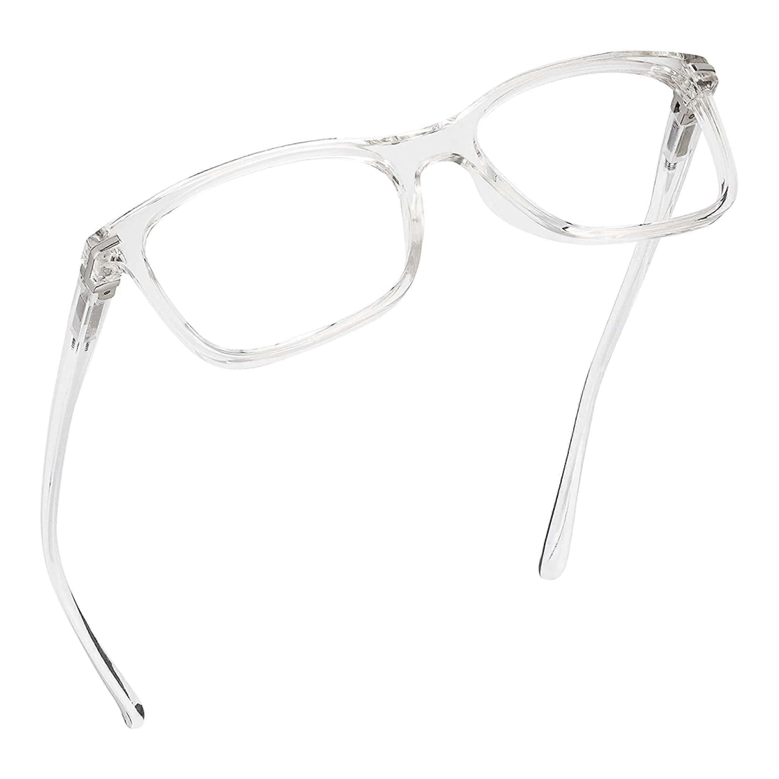 Blue Light Blocking Reading Glasses (Clear, 3.75 Computer Magnification) Eyeglasses With Thin Reflective Lens