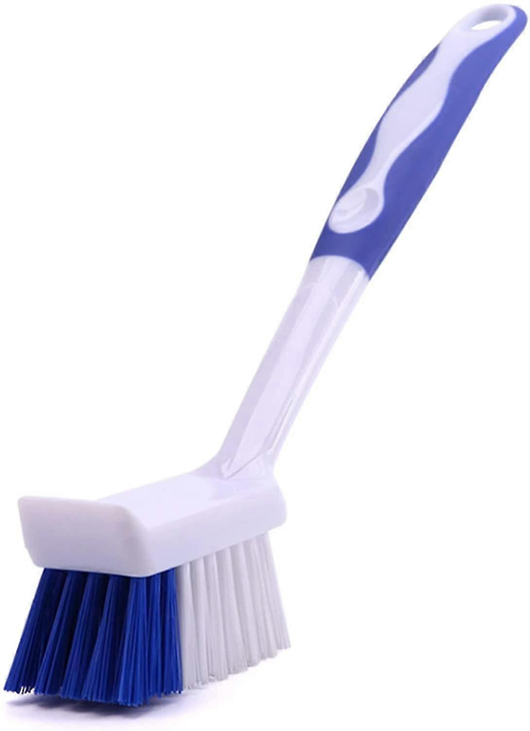 Dish Brush With Square Head Built-in Scraper, Kitchen Scrub Brush Cleaner