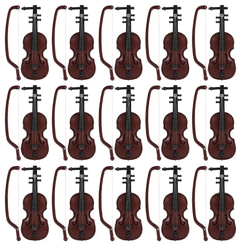 15 Sets Mini Violin Christmas Violin Model Desktop Instrument Adornment