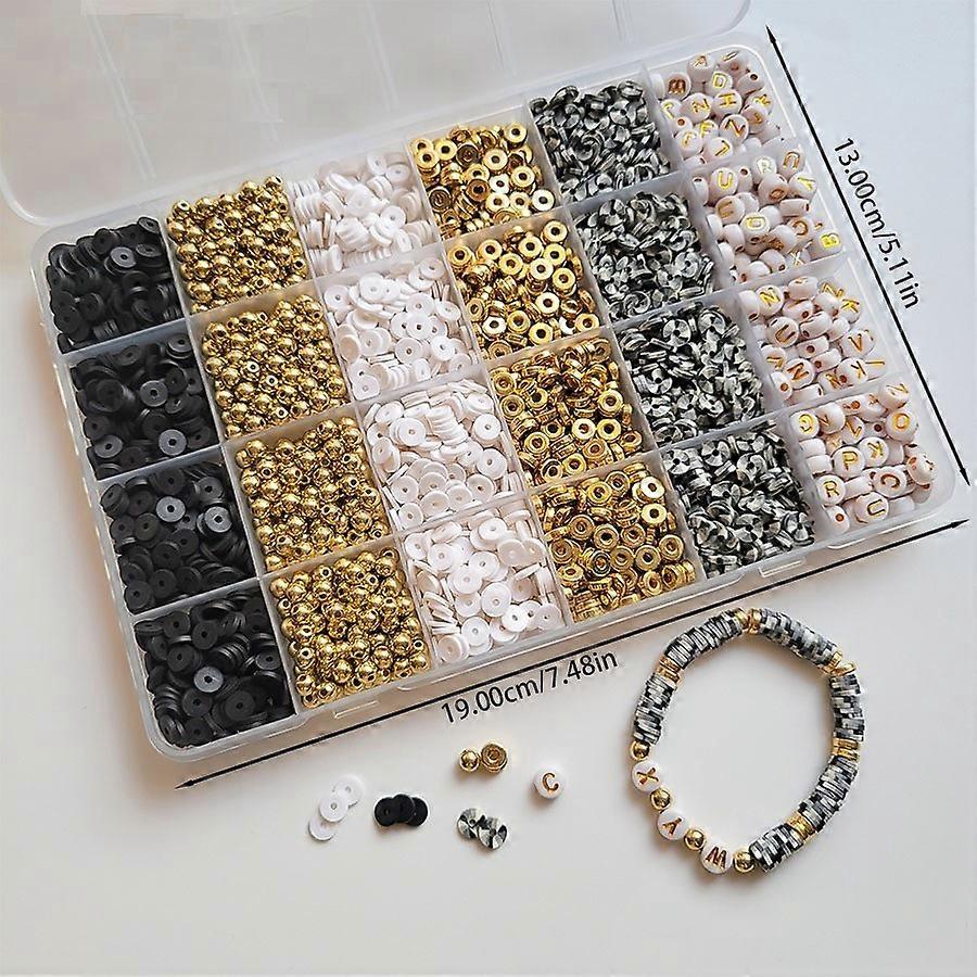 Craft Supplies Kit - Polymer Clay Beads, Alphabet Beads, Spacer Beads, and Jewelry Components