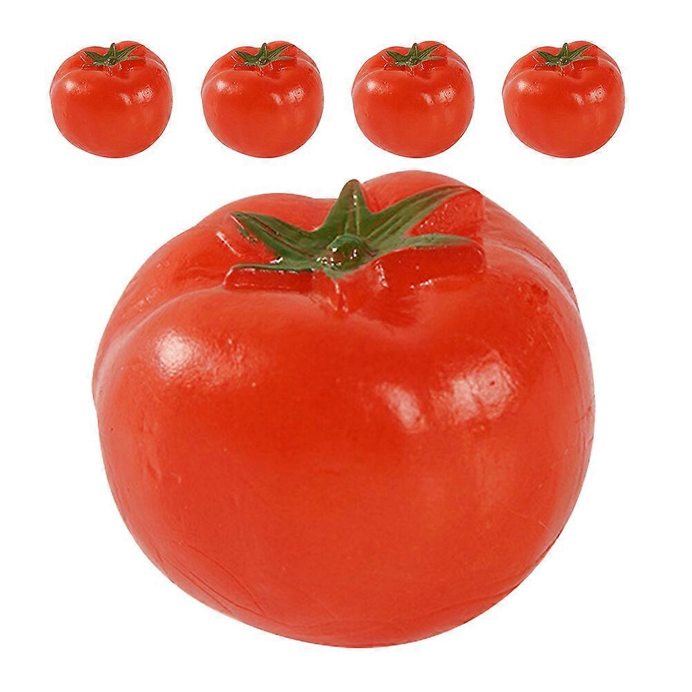 5pcs Simulation Mini Tomato Props Artificial Tomato Models Fake Realistic Tomato Mini Decor